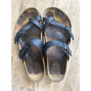 Birkenstock Womens Arizona Black Leather Sandals Size 38
